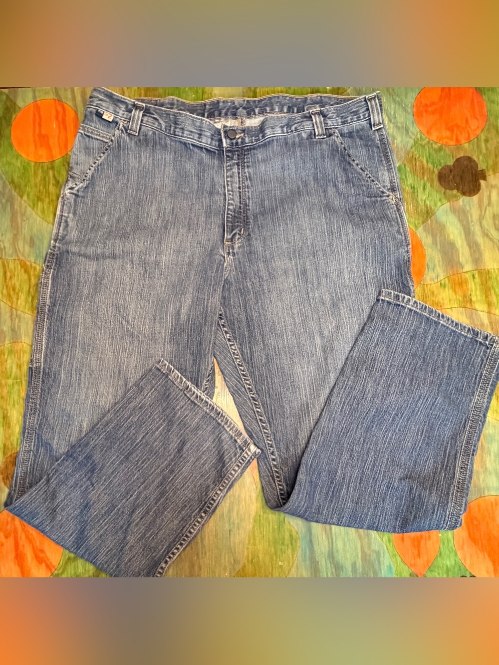 Mens Carhartt FR Relaxed Fit Flame Resistant Carpenter Jeans Blue Denim Utility